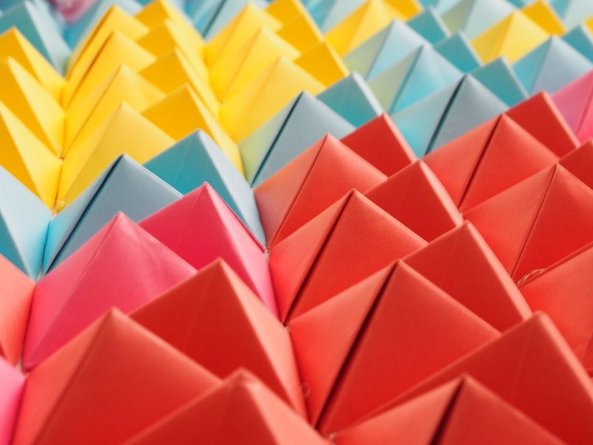 Origami decoratieve wandpanelen verfraaien interieur.